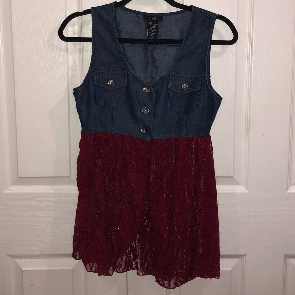 Lace Bottom Tank Top